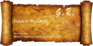 Gyuró Roland névjegykártya